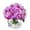 Purple, variant on Enova Home Artificial Silk Hydrangea and Rose Fake Flowers Arrangement in Cube Glass Vase with Faux Water for Home Office Wedding Party Decoration (Pink)