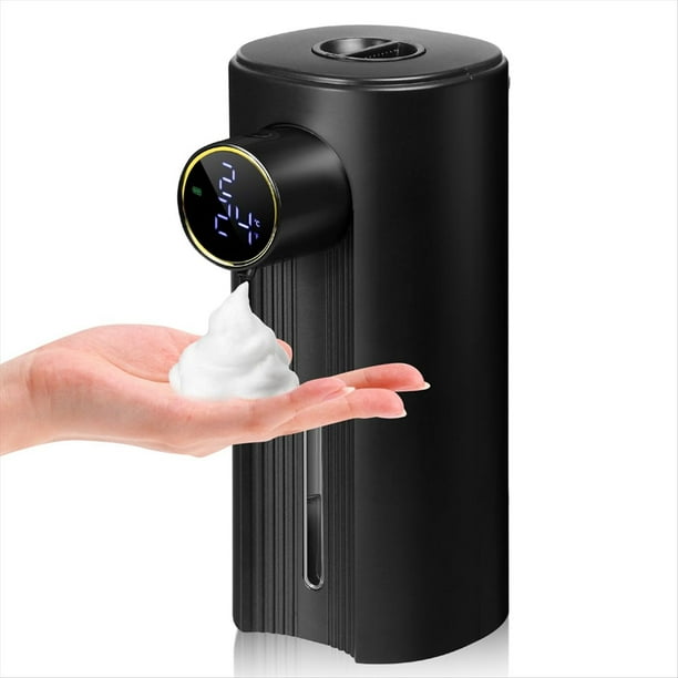 Dispensador Automático de Jabón en Espuma, Sin Contacto, 11.83 Oz, 5 Niveles Ajustables, Adecuado para Espuma de Cocina y Baño, Negro