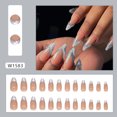 thumbnail image 2 of Fofosbeauty Press on Nails Tips, 24pcs Artificail Nails Tips Design, Almond French Blue Three-dimensional, 2 of 6