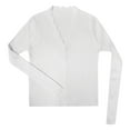 thumbnail image 4 of Fiaer Women Cropped Sweaters Button down V Neck Long Sleeve Solid Slim Fit Fashion Knit Tops White One Size, 4 of 4