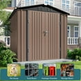 thumbnail image 2 of Lofka 6' x 4' FT Outdoor Storage Shed, Outside Metal Tool Shed with Lockable Doors ,Light Brown, 2 of 9