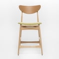 thumbnail image 2 of Zily Counter Height Chairs Set of 2, Green Seat, Natural Brown Wood, 2 of 3
