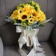 thumbnail image 4 of Ramo de girasol artificial Yotijar con borla blanca 25 cm x 35 cm ramos de novia, 4 of 10