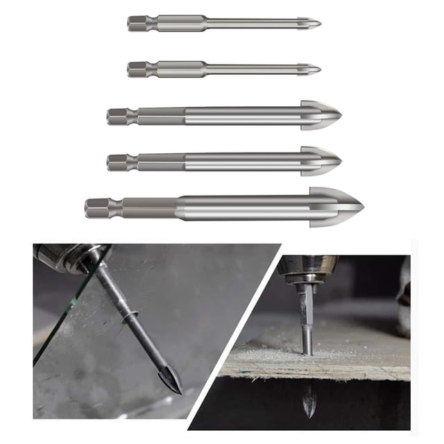 5 Unids 3-7mm Triángulo Multifunción Brocas Conjunto de Bolsas de Pared de Cerámica de Mármol Punzonado Orificio Cristal de Diamante Ma Plata Macarena broca de carburo