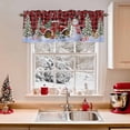 thumbnail image 2 of Christmas Snowman Valances for Windows, 54 x 18in, Xmas Tree Snowflake Winter Truck Plaid Rod Pocket Kitchen Valance Curtain Light Filtering Window Treatments for Living Room Bedroom, 1 Panel, 2 of 7