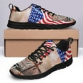 thumbnail image 4 of Faith Over Fear Jesus Christian Cross American Flag Running Shoes Sneakers Mesh Black Size 4.5, 4 of 5