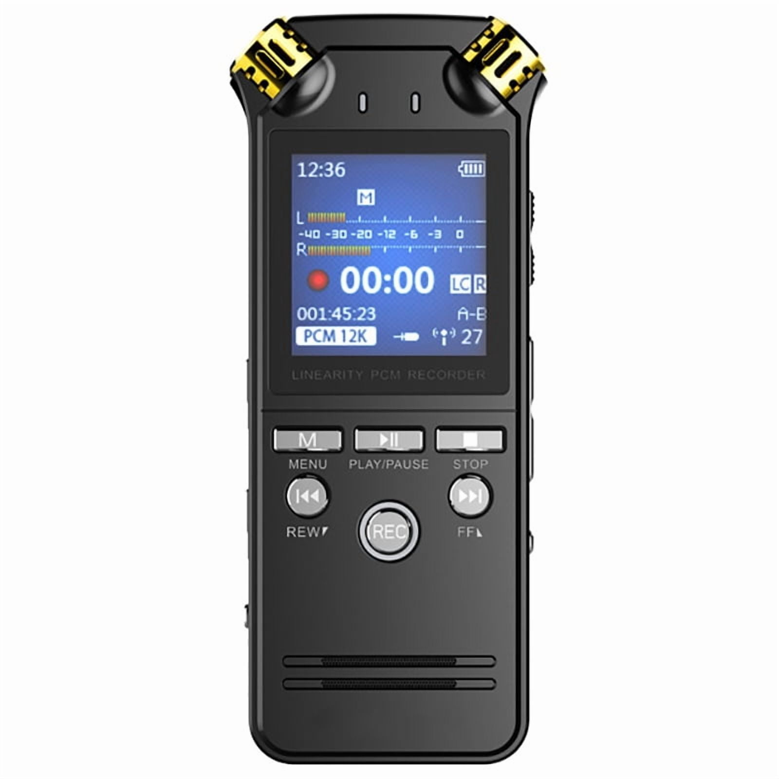Shmci D50 64GB Professional Mini High Quality PCM Dictaphone Voice-Activated Digital Audio Voice Recorder 9216Kbps Dual Microphones Denoise Variable Speed Music Play Sound Recording