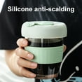 thumbnail image 4 of Visland 350ML Milk cup glass handy coffee cup portable female students with lid cup silicone water cup With Anti-Scalding Sleeve, 4 of 8