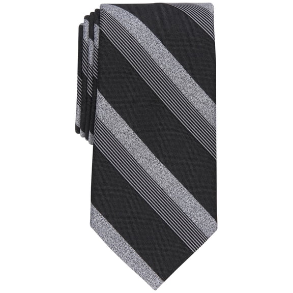 Perry Ellis Mens Regular fit Tie Necktie One Size Black Grey Striped