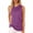 Purple, variant on Sleeveless Women's High Neck Tank Top Blouse Plain T Shirts Pocket Cami Summer Tops