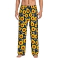 thumbnail image 2 of Kdxio Sunflowers Print Men's Sleep Pajama Pant Lounge Pants with Pockets, 2 of 8