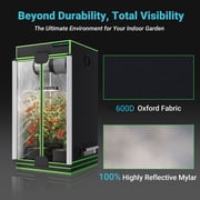 ALPHAGROW Indoor Grow Tent, 24 x 24 x 48 in, 600D Mylar Canvas, Twin Doors, and Observation Window