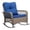 Gray/Blue, variant on IVV Outdoor Rattan Rocking Chair with Cushions, All-Weather Wicker Patio Lounge Chair with Stainless Steel Frame for Porch, Garden, or Living Room (Gray/Blue)