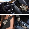 thumbnail image 3 of Uorisanigo Car Seat Covers Full Set Funny Skull Flower Steering Wheel Cover Pack of 18 Universal Armrest Cushion,Shoulder Strap Protector,Hand Brake Headrest Gear Shift Cover,Coasters,Keychain, 3 of 7