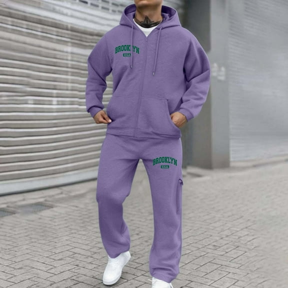 Men's Tracksuit set Athletic 2 Piece Long Sleeve Sweatsuit Set Full Zip Running Jacket and Pants Athletic Jogging Fall Winter Tracksuit