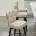 thumbnail image 3 of CHITA Swivel Bar Stools Tufted Wingback with Nail Head Set of 2, 3 of 11