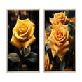 thumbnail image 2 of Designart "Yellow Black Rose gracefulness II" Flowers Framed Wall Art Set Of 2 - Yellow Floral Framed Canvas Set For Living Room Decor, 2 of 7