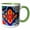Green/White, variant on 3drose, Colorful Ceramic Red Blue Flowers Decoration, Mexico, 11oz Two-tone Black Mug