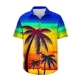 thumbnail image 3 of APEXFWDT Men's Hawaiian Shirt Short Sleeve Button Down Beach Shirt Palm Printed Holiday Beach Top, 3 of 5