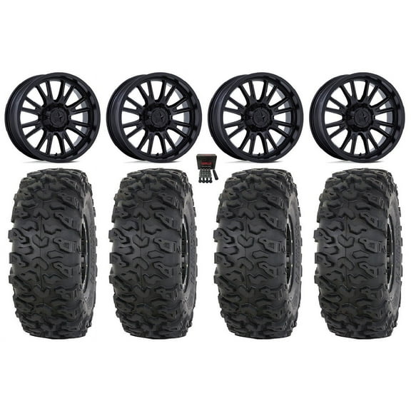 MSA ThunderLips 14" Wheels Black 30" Roctane T4 Tires Can-Am Commander Maverick Renegade Outlander Defender
