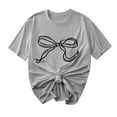 thumbnail image 2 of Wancir Oversized Tshirts for Women Bow Graphic Tees Cute Y2k Tops Crewneck Baggy Short Sleeve Shirts Teens Girls Summer Tops, 2 of 4