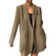 thumbnail image 1 of Gibobby Blazer de mujer elegante Traje de Trabajo Informal de Manga Larga para Oficina Blazer De Color Liso Negocio Ajustado(Caqui,XL), 1 of 5