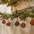 thumbnail image 5 of Vintage Christmas Ball Ornaments Set of 12, 8 cm Painted Embossed Baubles, Shaped Xmas Hanging Decorations for Tree and Wreath - Red Painted, 5 of 6