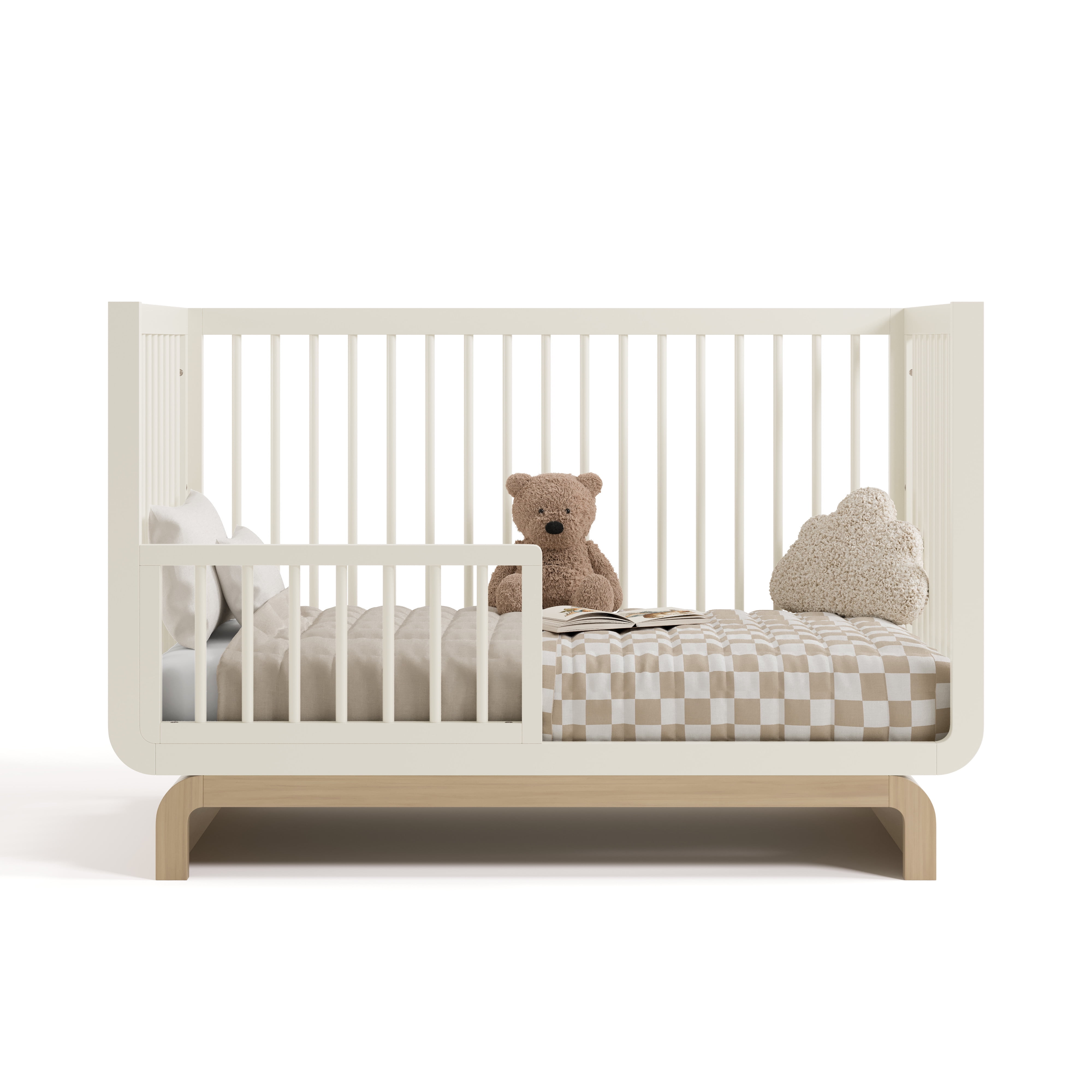 Art of Nursery by Storkcraft Santorini 5-in-1 Convertible Baby Crib, Frosted Oat with Driftwood