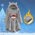 thumbnail image 4 of Chaqueta de lana con capucha para mujer, cálida chaqueta de invierno, abrigo de Navidad grueso para mujer, abrigo cálido, manga larga, linda sudadera con capucha, chaqueta con bolsillo, abrigo de, 4 of 4