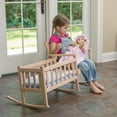 thumbnail image 2 of Eli & Mattie Wooden Rocker and Cradle - Amish Made Handcrafted for 18 inch Dolls, Smooth Unfinished Oak, 2 of 2