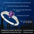 thumbnail image 2 of Gem Stone King 925 Silver 10K Yellow Gold Pear Shape Purple Amethyst White Moissanite and White Lab Grown Diamond Engagement Ring for Women (0.93 Cttw, Gemstone February Birthstone, Size 7), 2 of 4