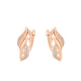 thumbnail image 1 of Aretes Hoja Brillantes Cristales Swarovski Oro Rosa 14K Lam rosa Unitalla, 1 of 7