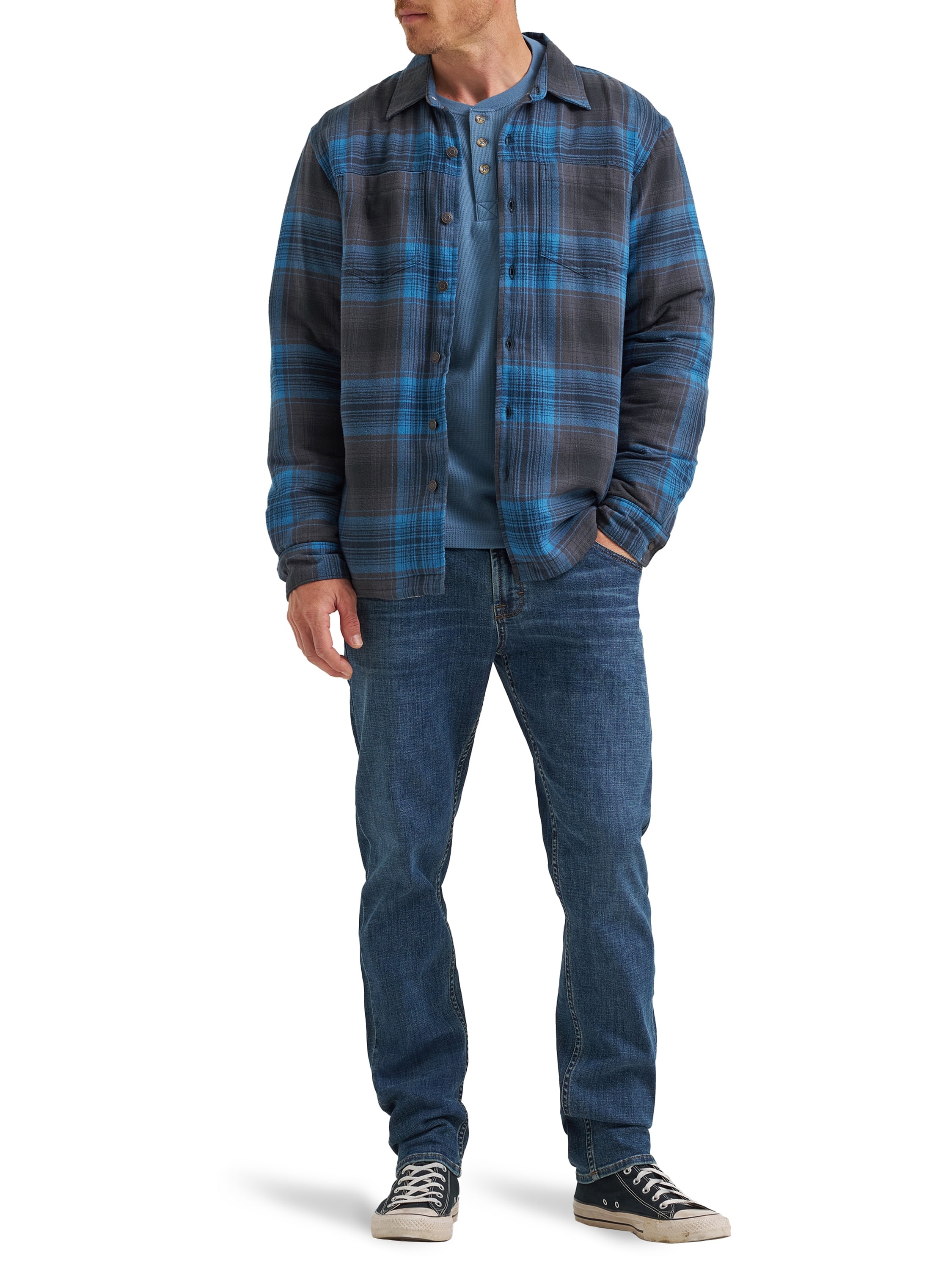 Wrangler® Men's and Big Men's Long Sleeve Sherpa Heavyweight Shirt Jacket (S-5XL)