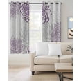 thumbnail image 3 of Purple Grey Chrysanthemum Blackout Curtains for Bedroom, Farmhouse Botanical Floral Modern Room Darkening Window Drapes for Living Room, Thermal Insulated Grommet Curtains, 42x63 inch, 2 Panels, 3 of 9