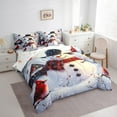 thumbnail image 4 of Castle Fairy Kids Christmas Snowman 7 Pieces Bedding Comforter Set,Cardinal Bird Full Bedding Set Lightweight,Merry Christmas Fitted Sheet Flat Sheet,Lightweight Room Decor, 4 of 9