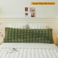 thumbnail image 2 of LIFEREVO Fluffy Faux Rabbit Fur Body Pillow Cover, Cozy Moss Bubble Shaggy Plush Bed Body Pillowcase with Zipper Closure, Long 20"x54" Fuzzy Furry Pillow Case for Bedroom Home Decoration, Sage Green, 2 of 7