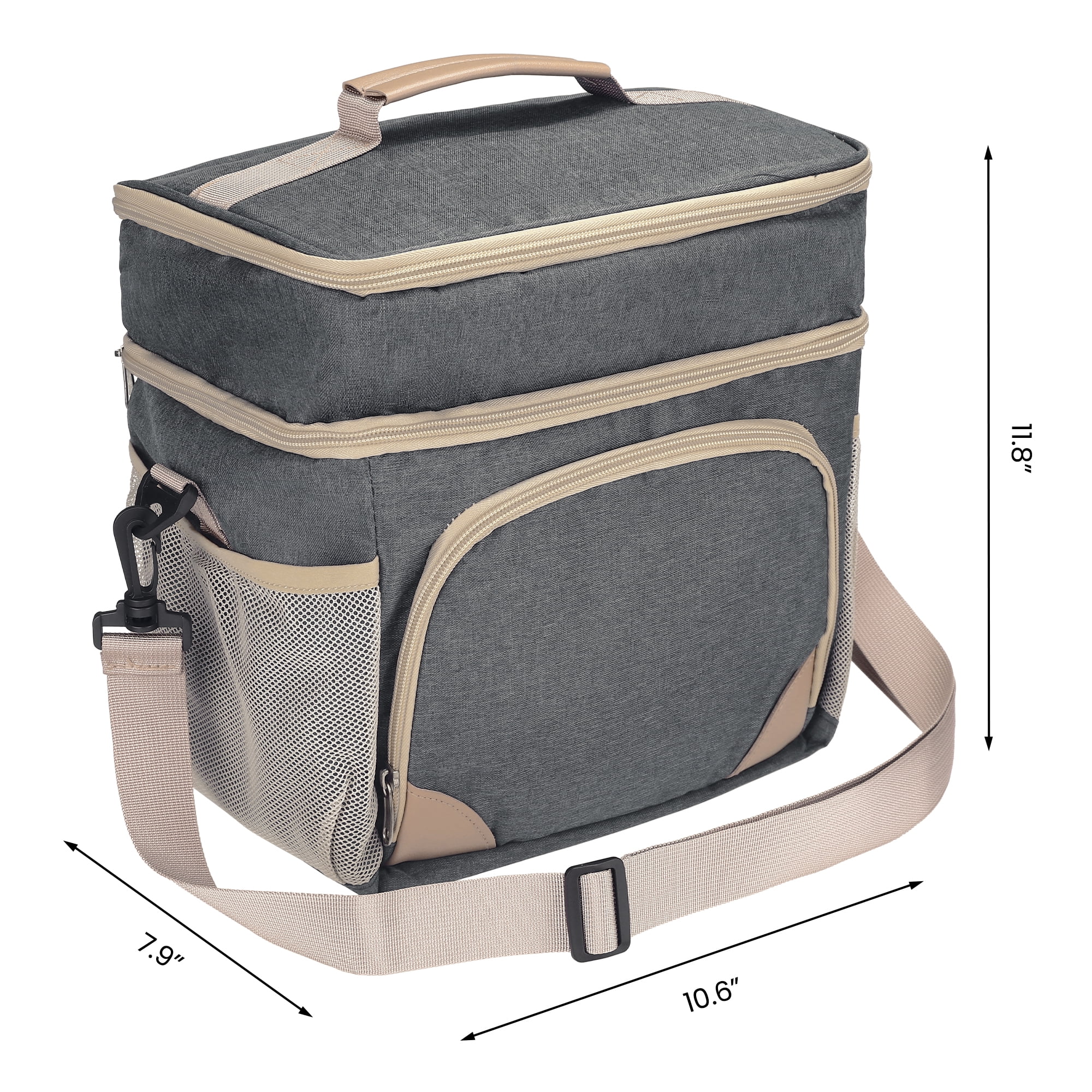 Unique Bargains Reusable Lunch Bag Insulated Lunch Bag Leakproof Lunch Box Gray