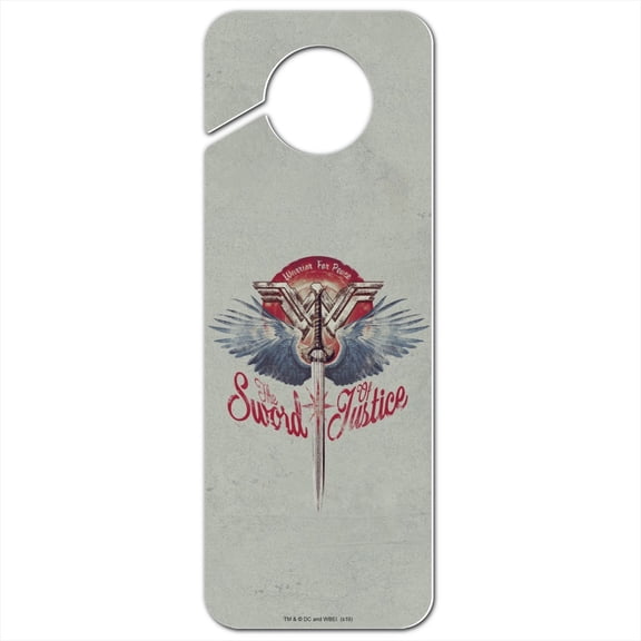 Wonder Woman Movie Sword of Justice Plastic Door Knob Hanger Sign