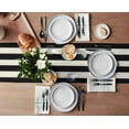 thumbnail image 3 of Table Runners 14X72 Inches Long, Black and White Striped,Cotton Linen Farmhouse Retro Rustic Barn Wood Texture Tablecloths Non-Slip Party Table Decorations for Kitchen,Home,Dining,Outdoor,, 3 of 6