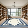 thumbnail image 2 of ODIKA 6'x9' Machine Washable Non-Slip Area Rug, Geometric Navy Blue High Traffic Rug with Pad, White, 1055895, 2 of 8