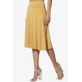 thumbnail image 3 of Women's Simple Foldover Stretch A-Line Flared Knee Length Skirt Comfy Stylish, 3 of 7