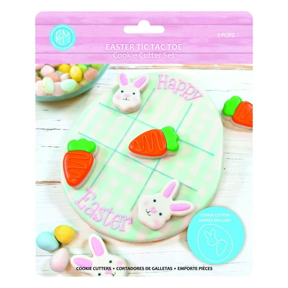 R&M International Easter 3 Piece Tic Tac Toe Cookie Cutter Set