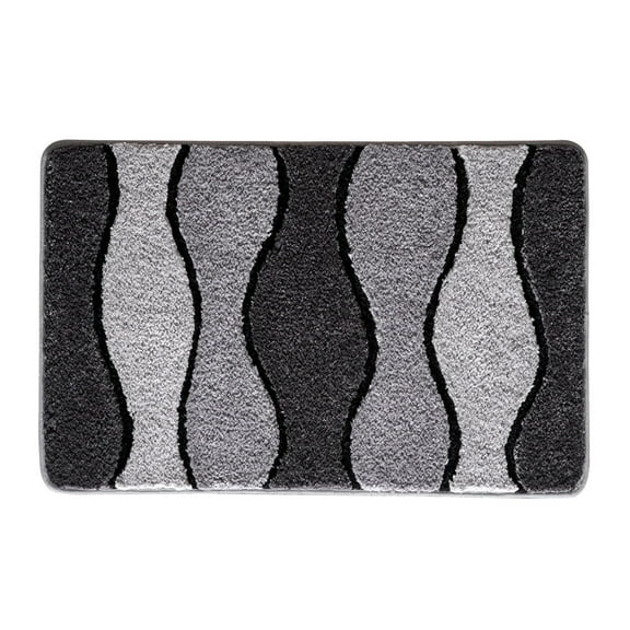 CuiLiyq Grey Bath Mat Extra Soft Rugs, Cotton Shower Rugs for Bathroom, Entrance, Non Slip Black and Grey Bath Rugs, Machine Washable (Grey, 23.6" x 15.7")