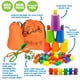 thumbnail image 4 of Skoolzy 60 ositos contadores de arcoíris, paquete de 5, ositos de peluche con 6 vasos clasificadores de colores, juegos de matemáticas, juguete de dados, pinzas Montessori y 2 bolsas de almacenamiento, 4 of 5