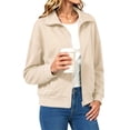 thumbnail image 4 of UVN Sweatshirts Jackets for Women Long Sleeve Lapel Zip Up Coats Ladies Trendy Fall Casual Outerwear Tops with Pockets, 4 of 9