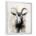 thumbnail image 2 of Designart "Goat Sumi Asian Painting II" Asian Floater Framed Wall Decor, 2 of 7