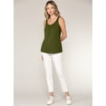 thumbnail image 5 of Made by Johnny Women's Summer Sleeveless Pleated Back Closure Casual Tank Tops S OLIVE, 5 of 6