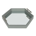 thumbnail image 3 of Kate and Laurel Lipton Hexagon Decorative Mirrored Tray with Polished Metal Handles, Gray and Silver, 3 of 5