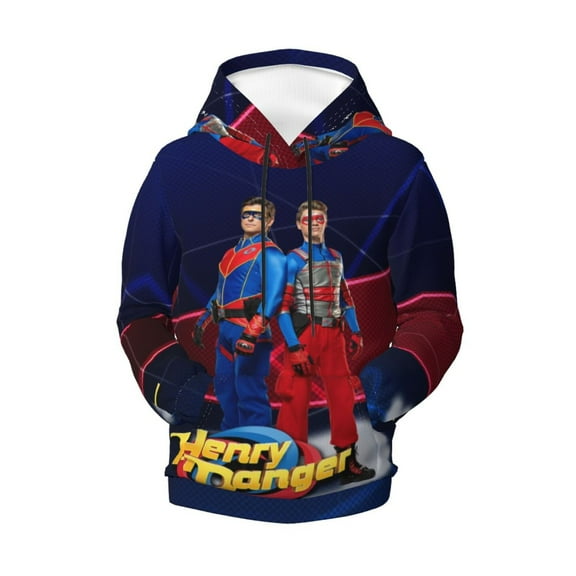 Boys Girls Henry Danger Hoodie 3d Printed Cartoon Anime Long Sleeve Hooded Pullover Sweatshirt With Pocket For Teens