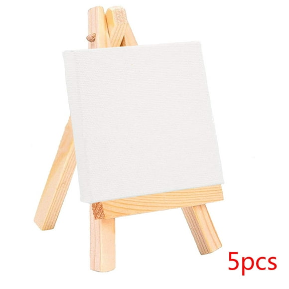 5 Set Mini Blank Canvas Painting Canvas With Acrylic Paint Easel Art Supplies Artist Stationery Kids Gifts Xinxinyy